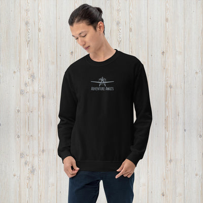 Embroidered Adventure Awaits Unisex Sweatshirt