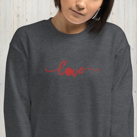 Embroidered Love Unisex Sweatshirt