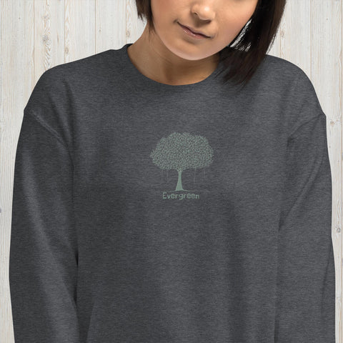 Embroidered Evergreen Tree Unisex Sweatshirt