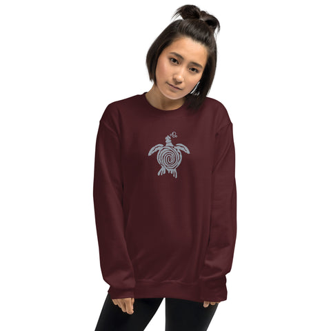 Embroidered Bubbly Turtle Summer Unisex Sweatshirt