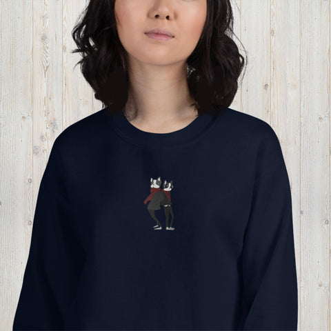 Embroidered Bulldog Unisex Sweatshirt