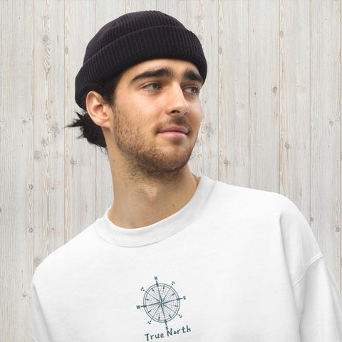 Embroidered True North Compass Unisex Sweatshirt