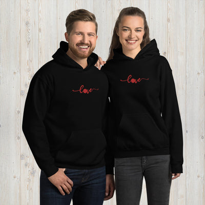 Embroidered Couple Love Unisex Hoodie