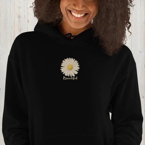 Embroidered Beautiful Daisy Unisex Hoodie