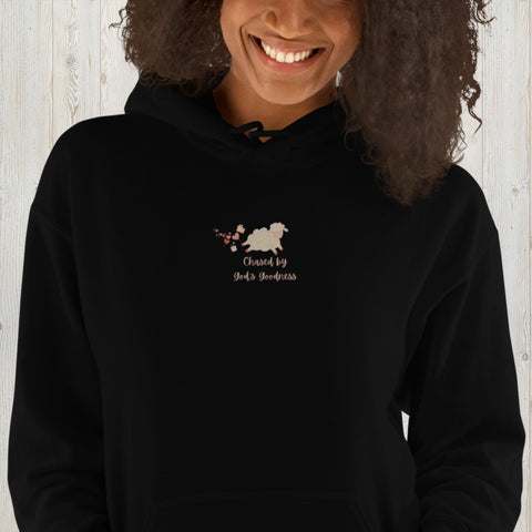 Embroidered Chased by God's Goodness Unisex Hoodie