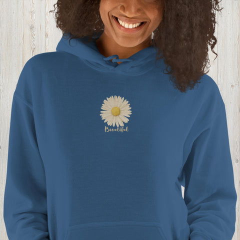 Embroidered Beautiful Daisy Unisex Hoodie