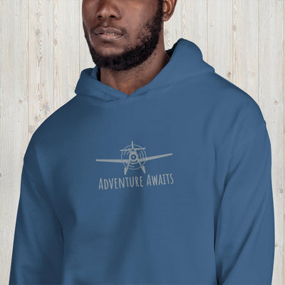 Embroidered Adventure Awaits Unisex Hoodie