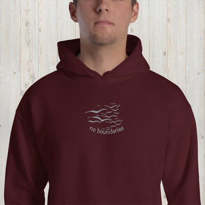 Embroidered No Boundaries Unisex Hoodie