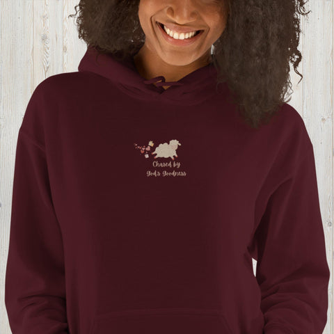 Embroidered Chased by God's Goodness Unisex Hoodie