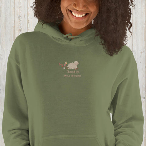 Embroidered Chased by God's Goodness Unisex Hoodie