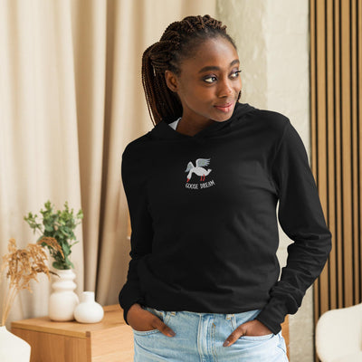 Embroidered Goose Dream Hooded long-sleeve tee