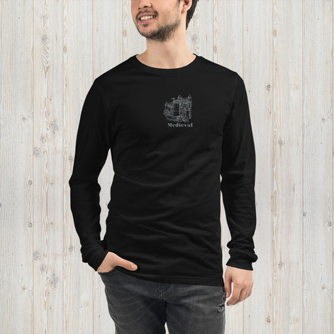 Embroidered Medieval Castle Unisex Long Sleeve Tee