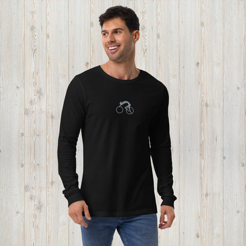 Embroidered Cyclist Unisex Long Sleeve Tee