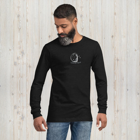 Embroidered Gibbous Moon Unisex Long Sleeve Tee