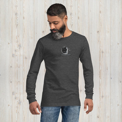 Embroidered Gibbous Moon Unisex Long Sleeve Tee