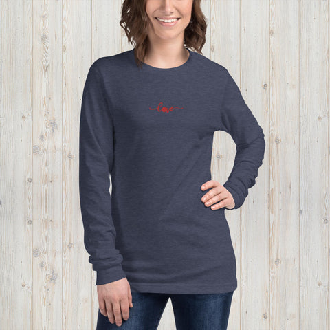 Embroidered Love Unisex Long Sleeve Tee