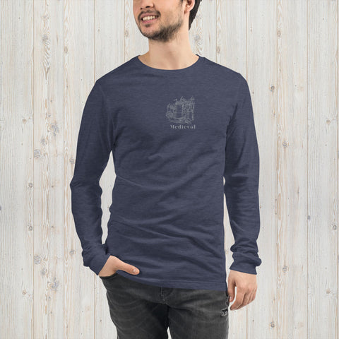 Embroidered Medieval Castle Unisex Long Sleeve Tee