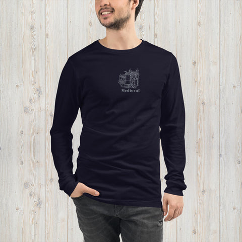 Embroidered Medieval Castle Unisex Long Sleeve Tee