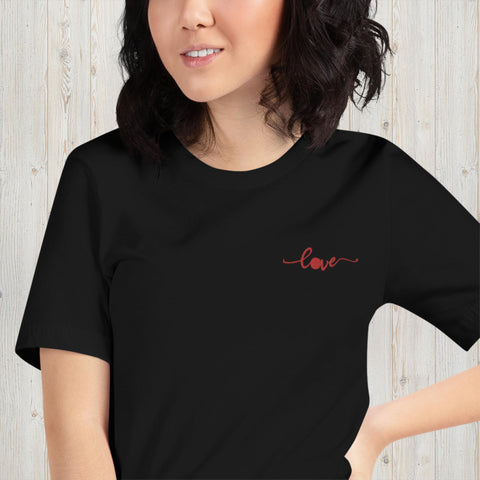 Embroidered Love Unisex t-shirt