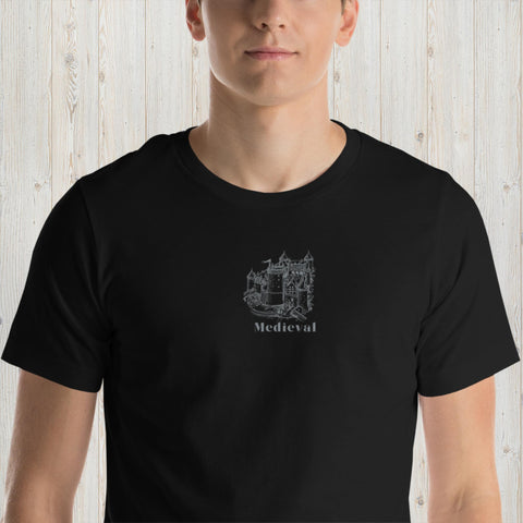 Embroidered Medieval Castle Unisex t-shirt