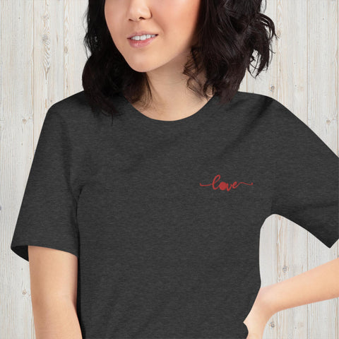 Embroidered Love Unisex t-shirt