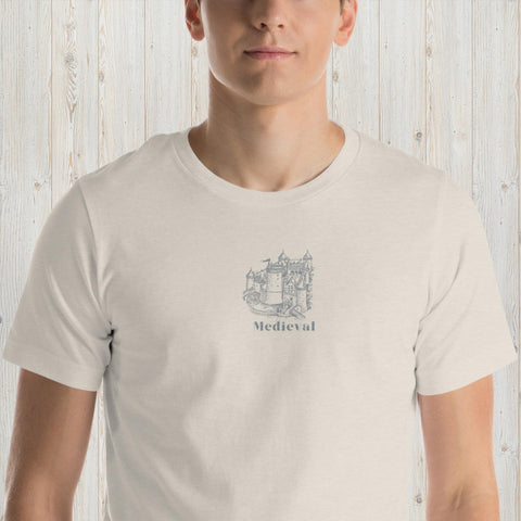 Embroidered Medieval Castle Unisex t-shirt