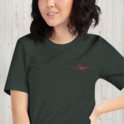 Embroidered Love Unisex t-shirt