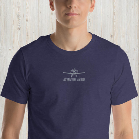 Embroidered Adventure Awaits Unisex t-shirt