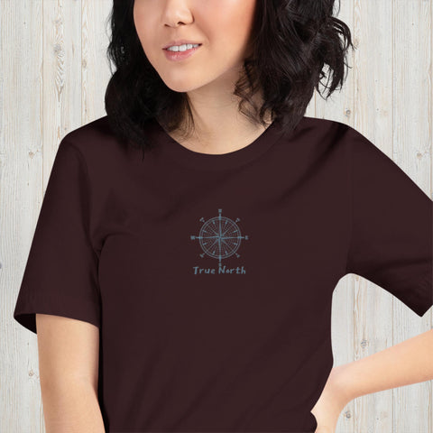 Embroidered True North Compass Unisex t-shirt