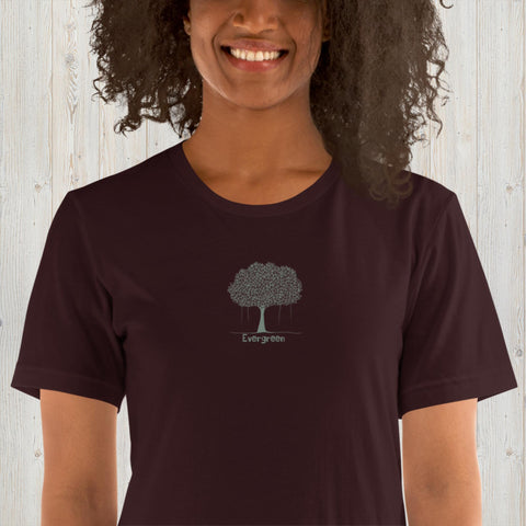 Embroidered Evergreen Tree Unisex t-shirt